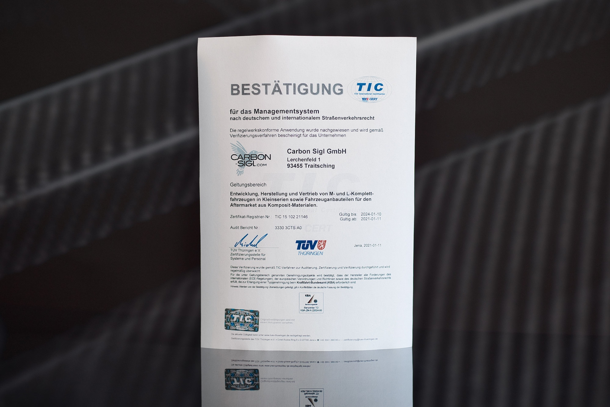 Zertifikat TIC nach deutschem und internationalem Straßenverkehrsrecht